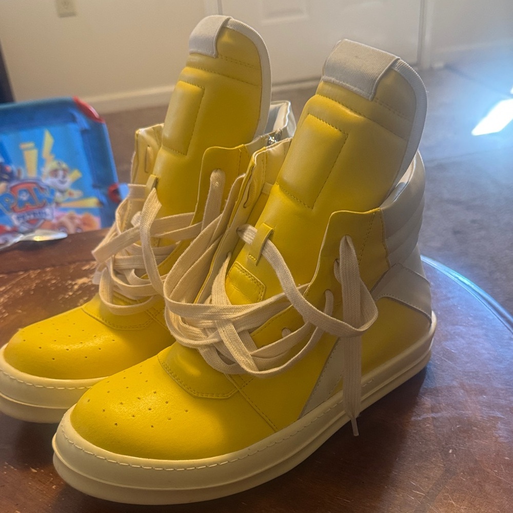 Rick Owens Kids Yellow and White Sneakers